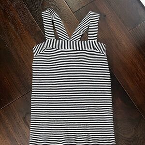 Loft navy and White Striped cross back sweater tank